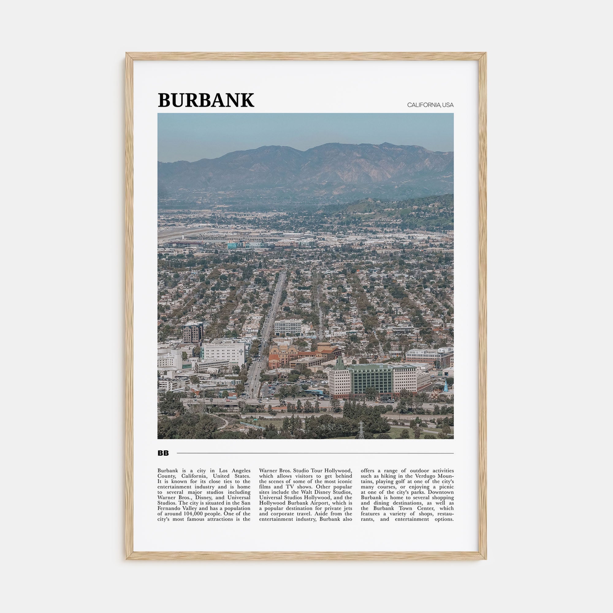 Burbank Travel Color Poster
