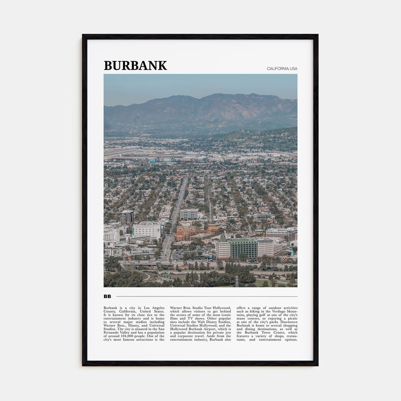 Burbank Travel Color Poster