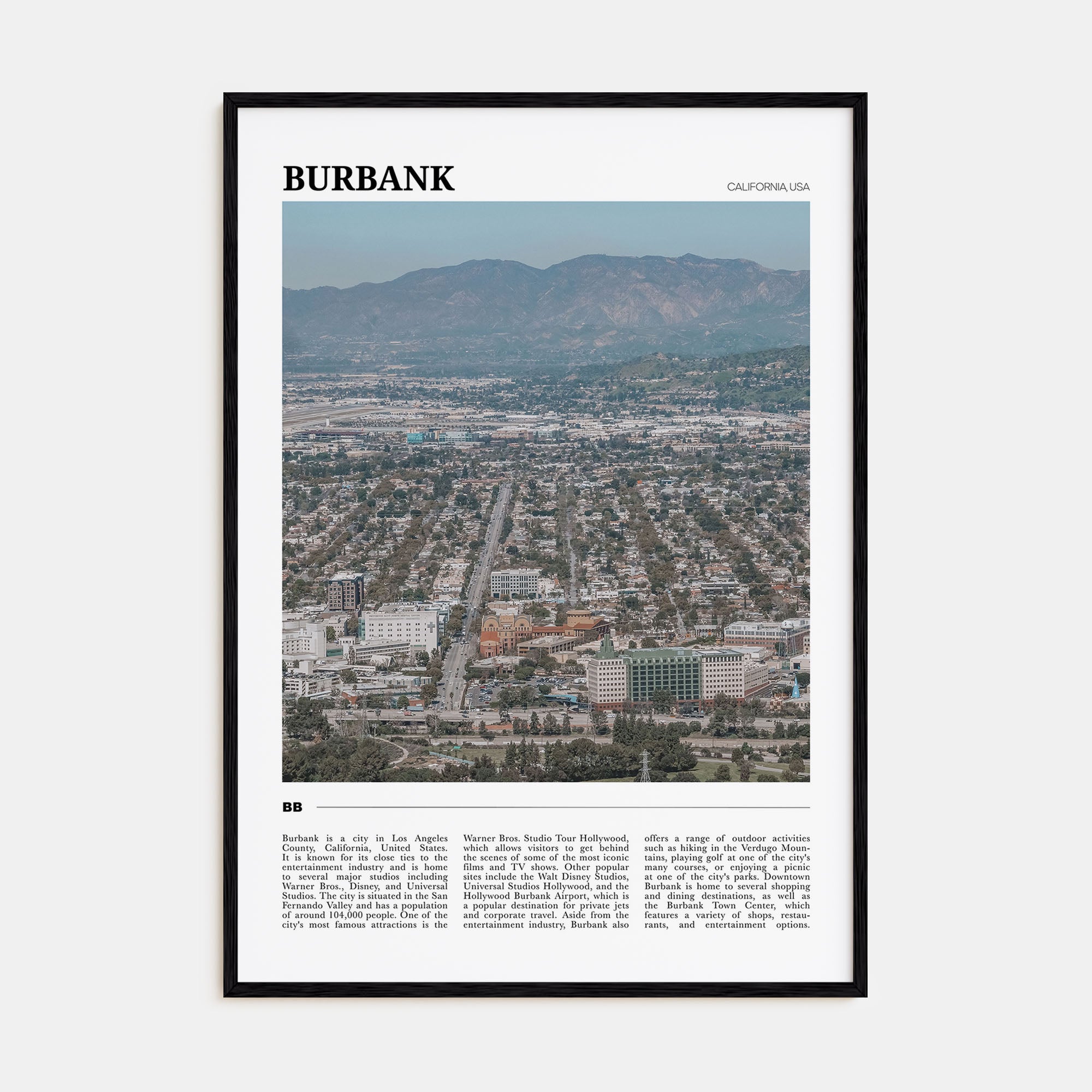 Burbank Travel Color Poster