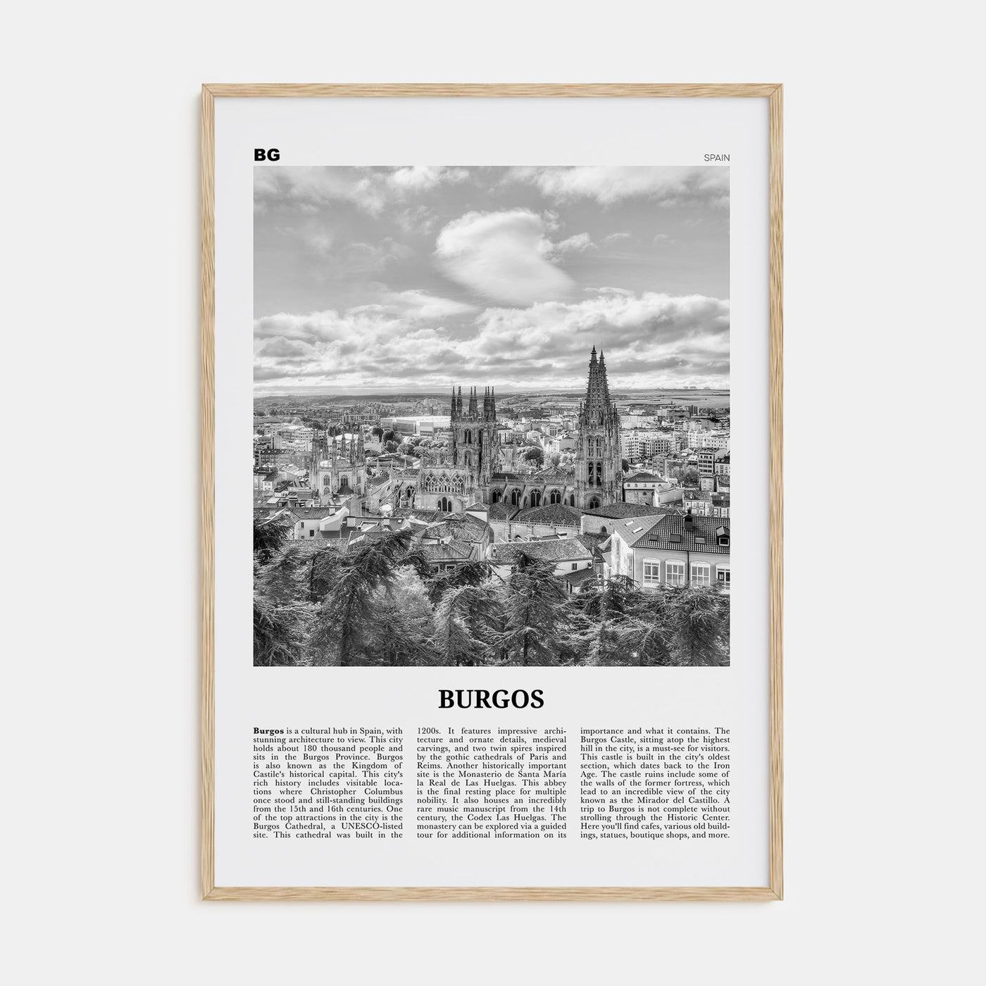 Burgos Travel B&W Poster