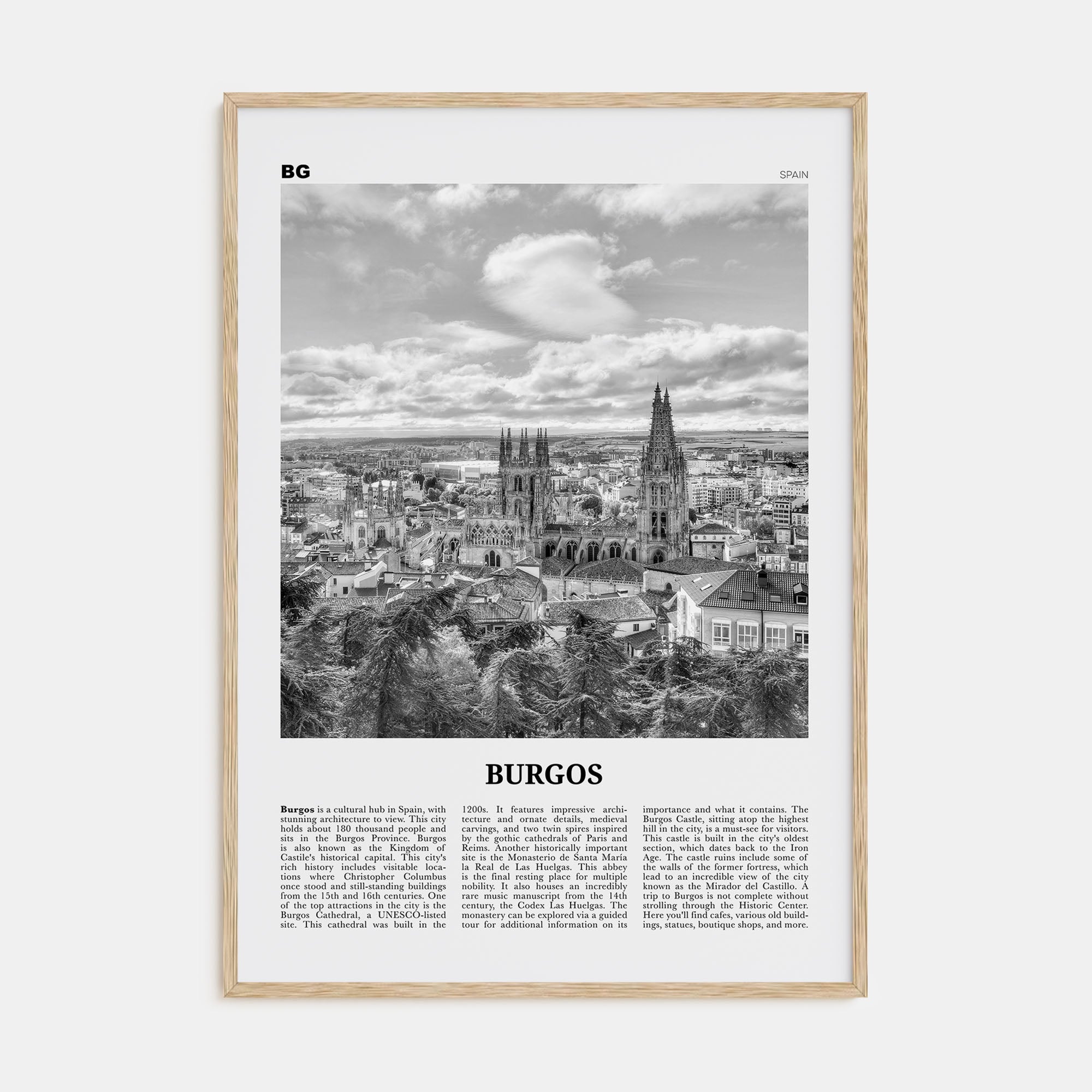 Burgos Travel B&W Poster