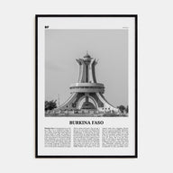 Burkina Faso Travel B&W Poster