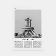 Burkina Faso Travel B&W Poster