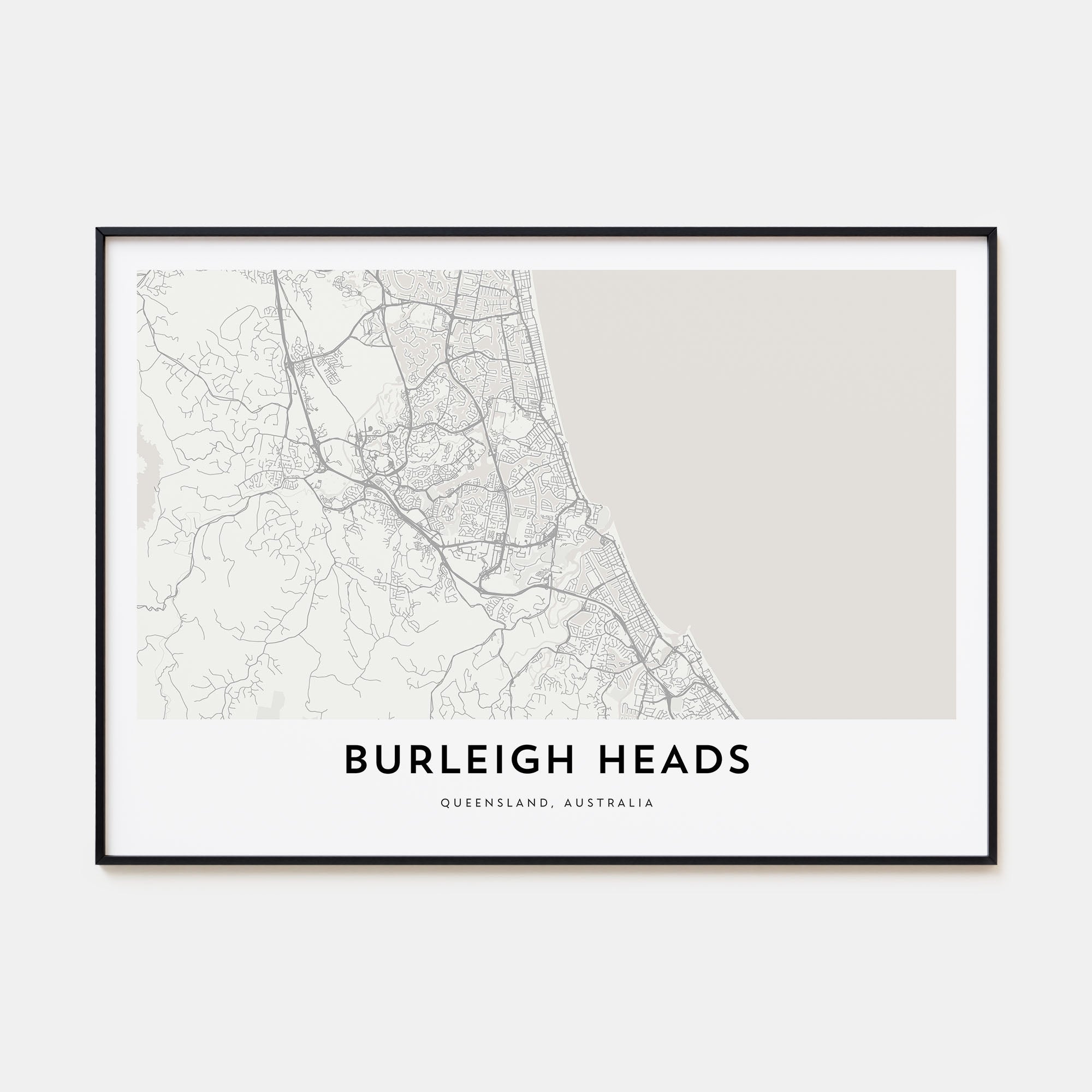 Burleigh Heads Map Landscape Poster