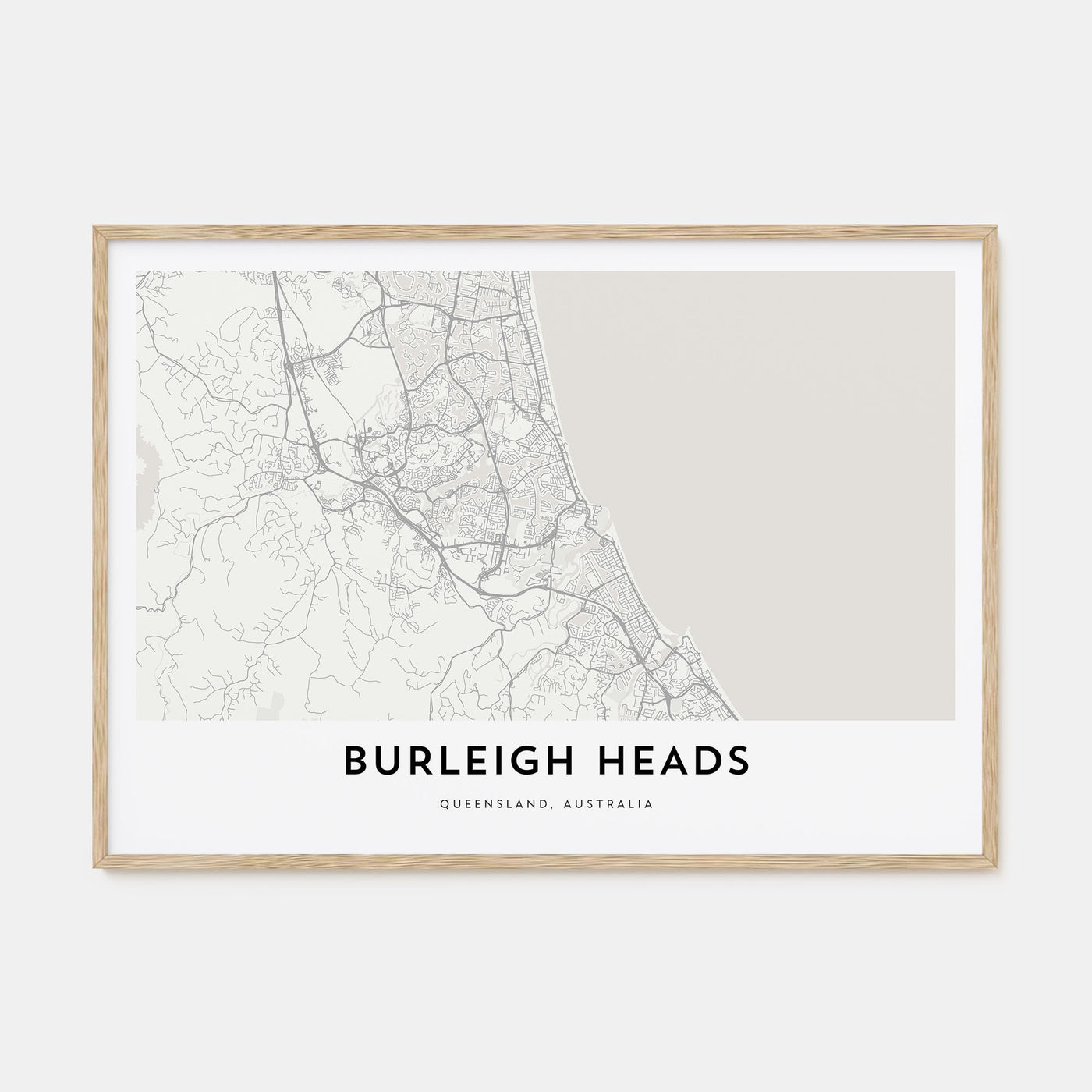 Burleigh Heads Map Landscape Poster