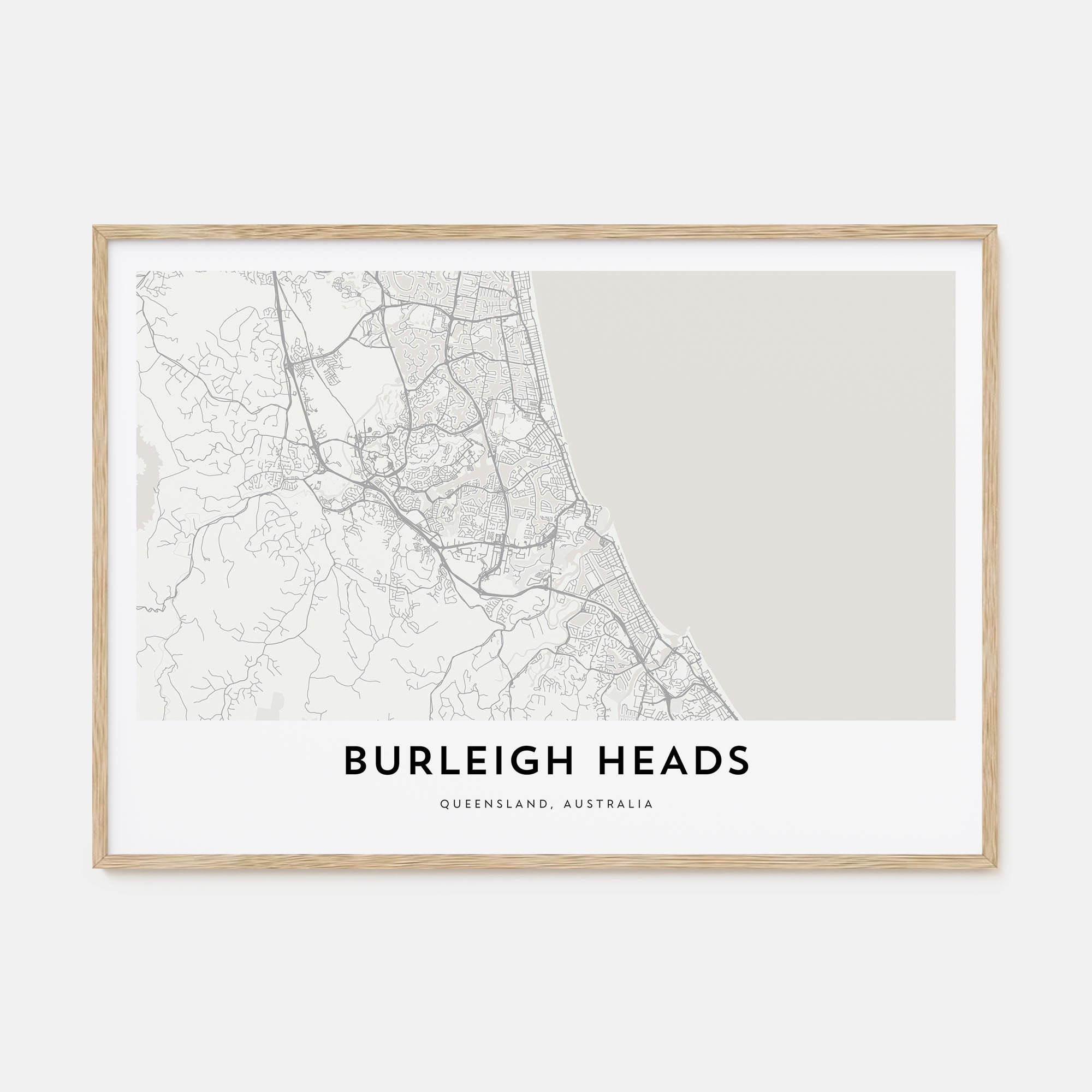 Burleigh Heads Map Landscape Poster