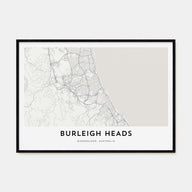Burleigh Heads Map Landscape Poster