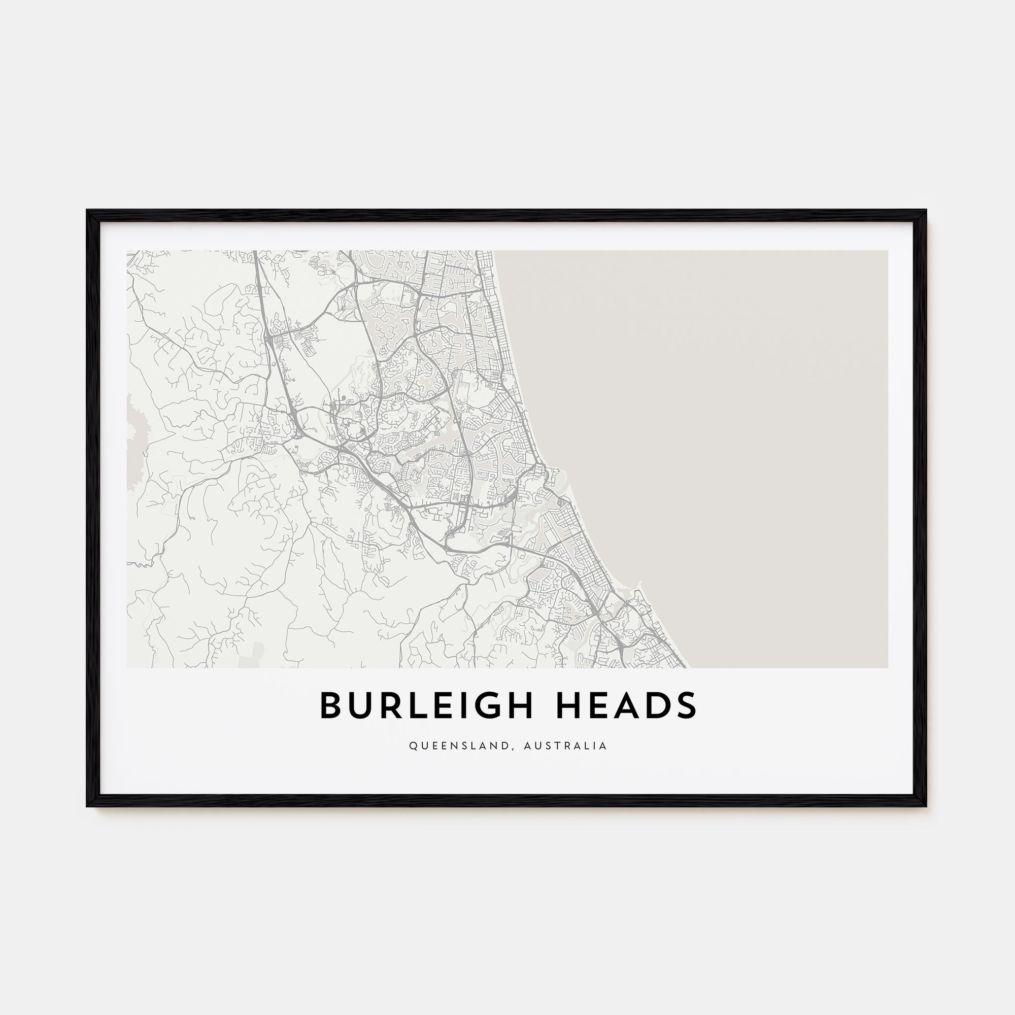 Burleigh Heads Map Landscape Poster