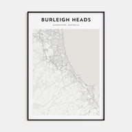 Burleigh Heads Map Portrait Poster