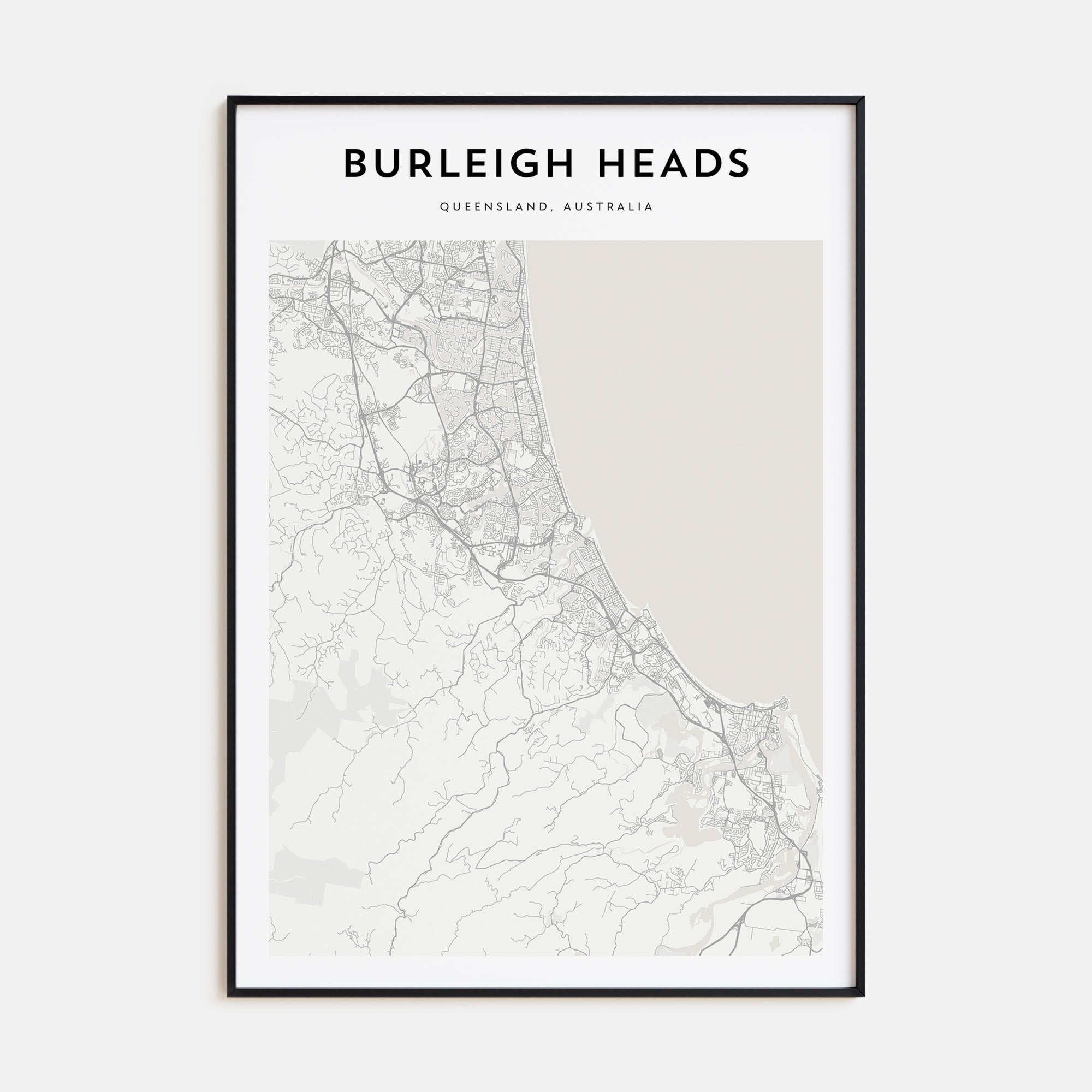 Burleigh Heads Map Portrait Poster
