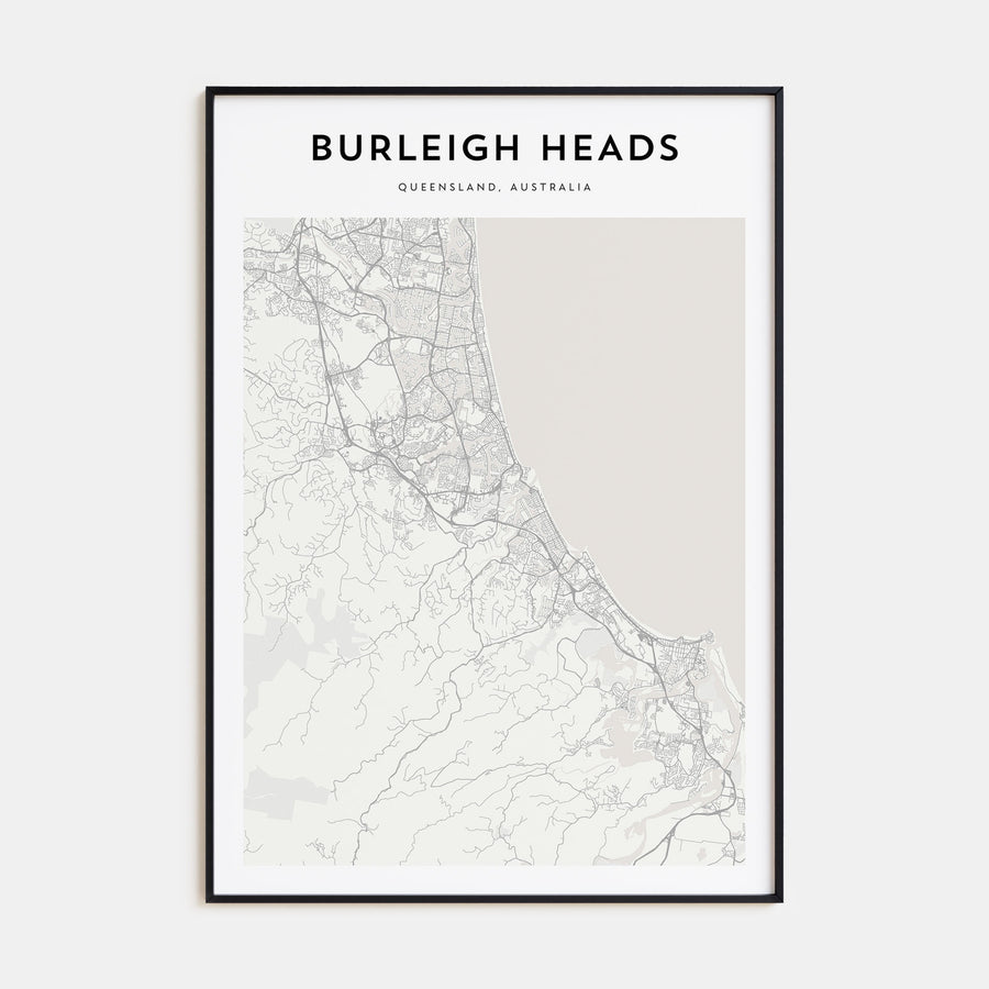Burleigh Heads Map Portrait Poster