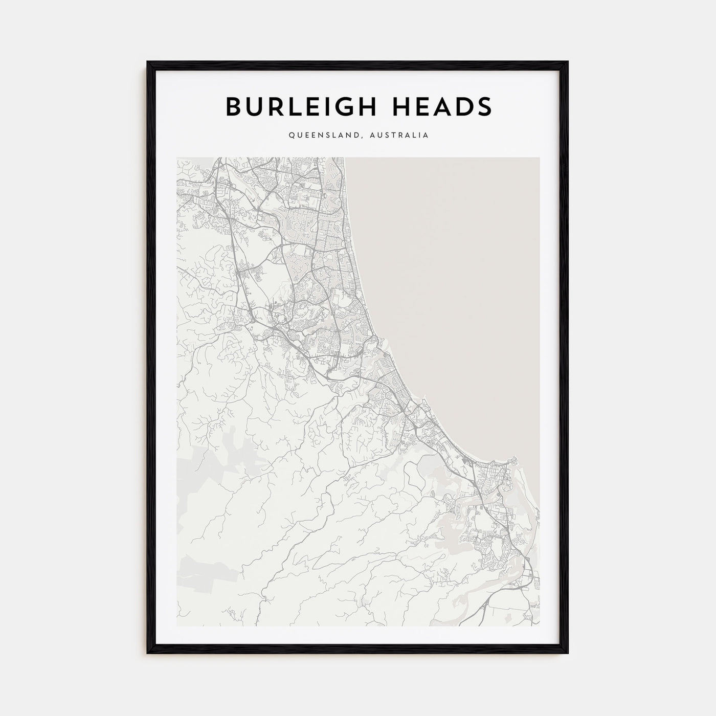 Burleigh Heads Map Portrait Poster