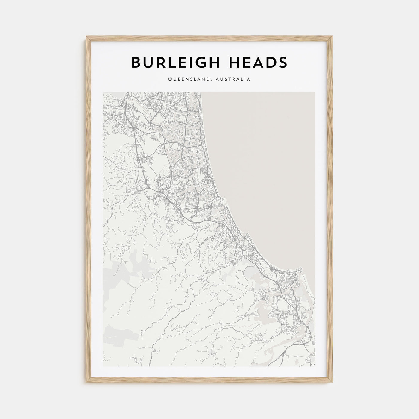 Burleigh Heads Map Portrait Poster