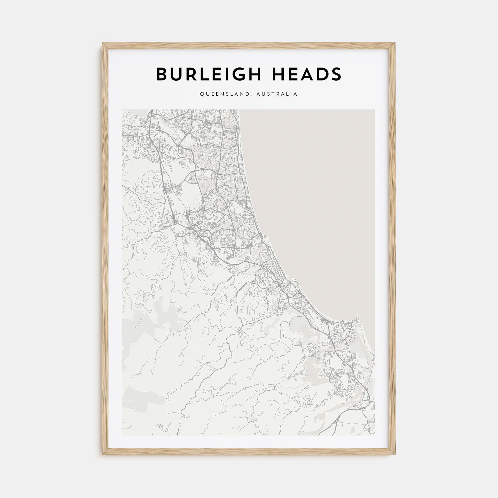 Burleigh Heads Map Portrait Poster