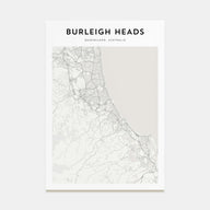 Burleigh Heads Map Portrait Poster