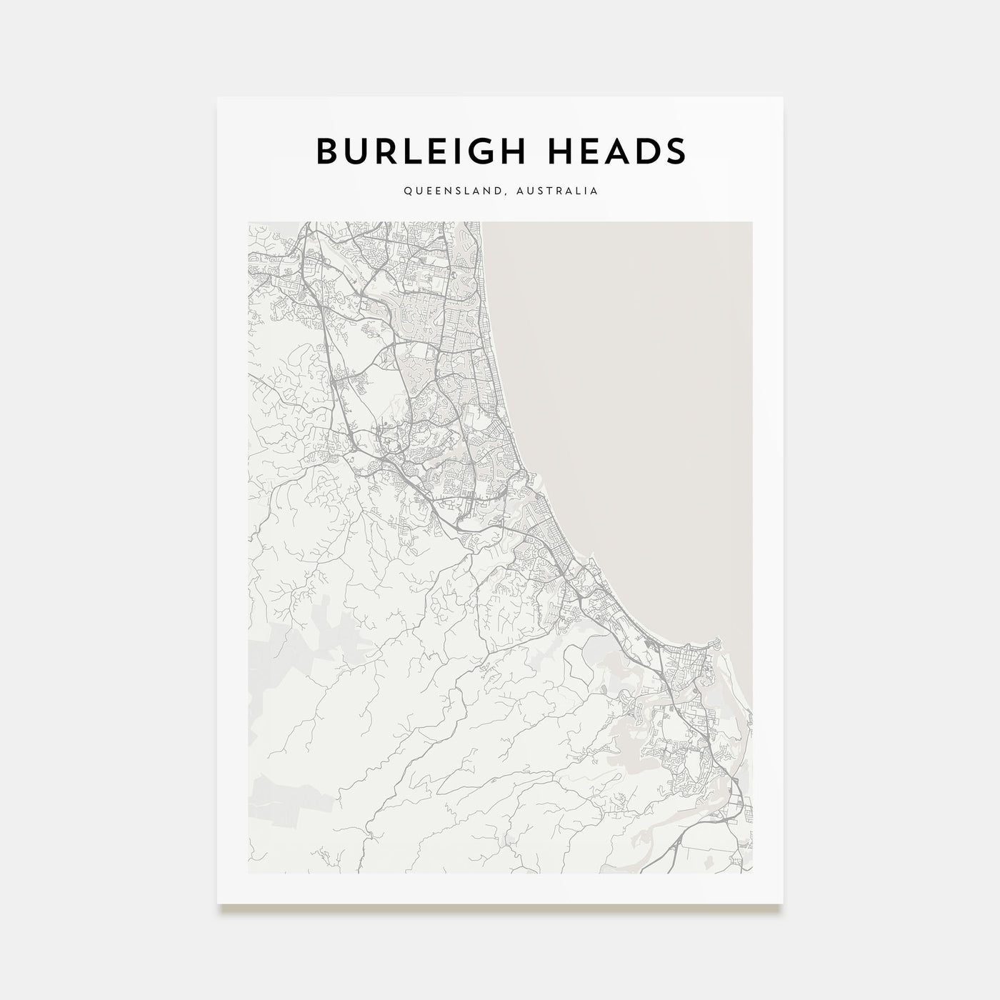 Burleigh Heads Map Portrait Poster