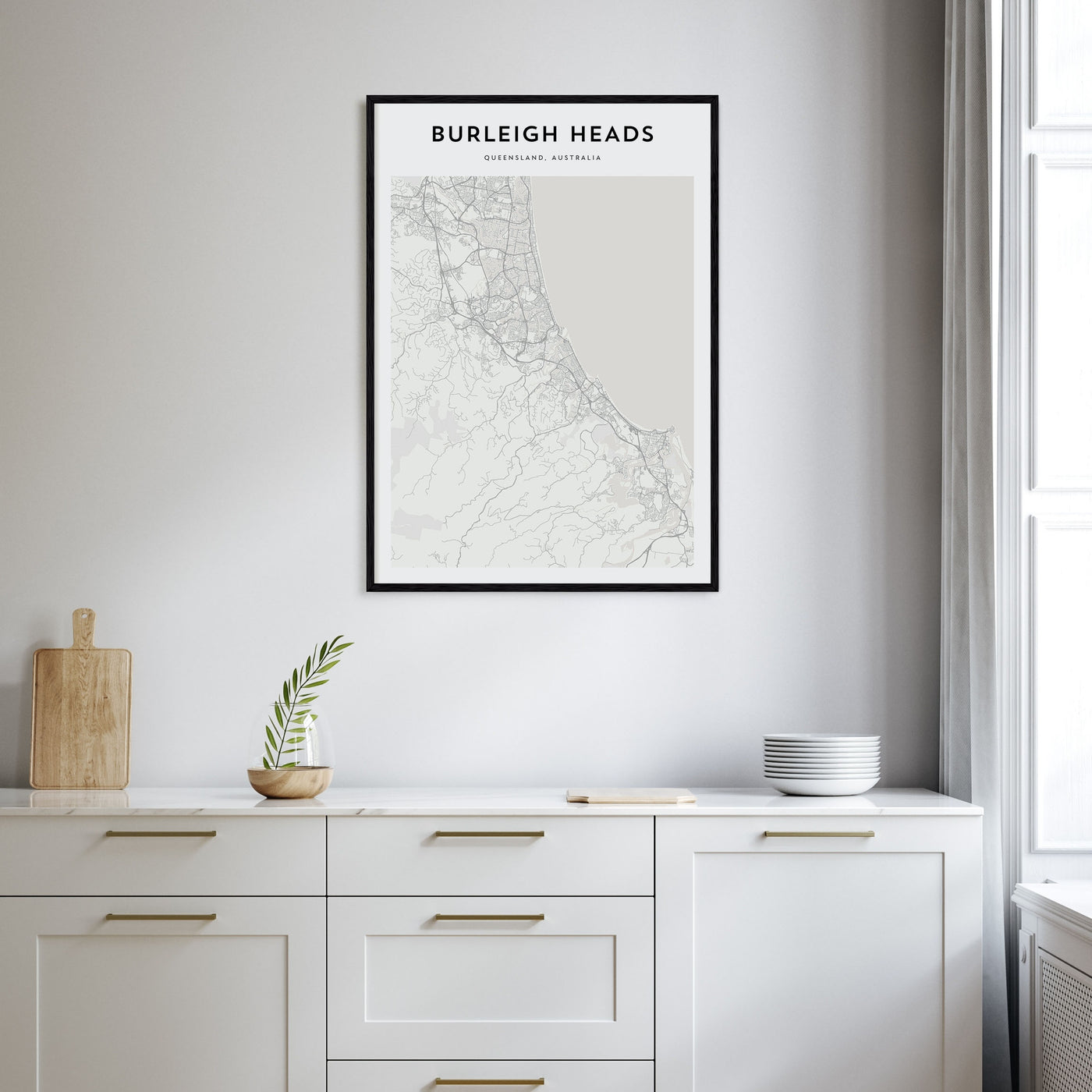 Burleigh Heads Map Portrait Poster