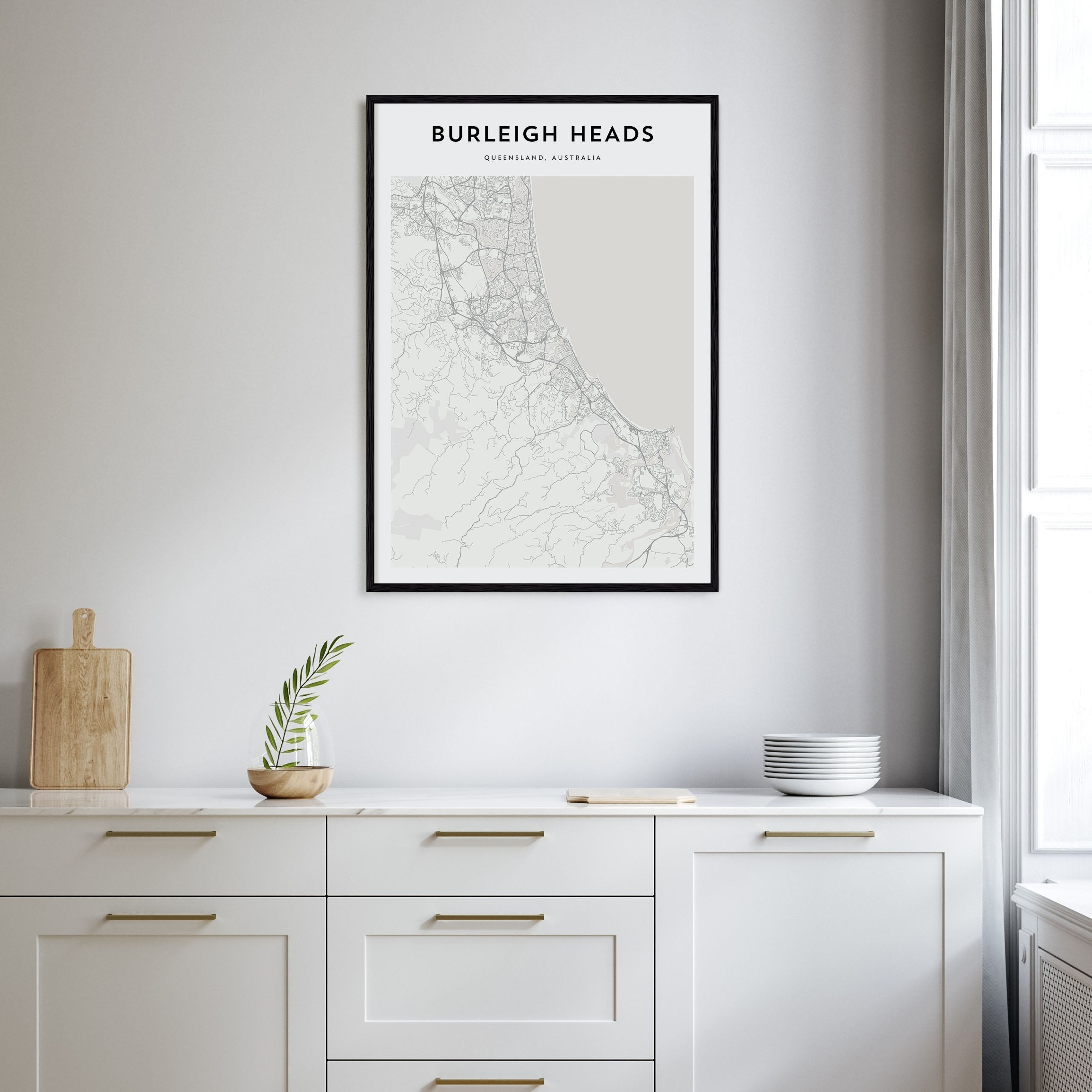 Burleigh Heads Map Portrait Poster