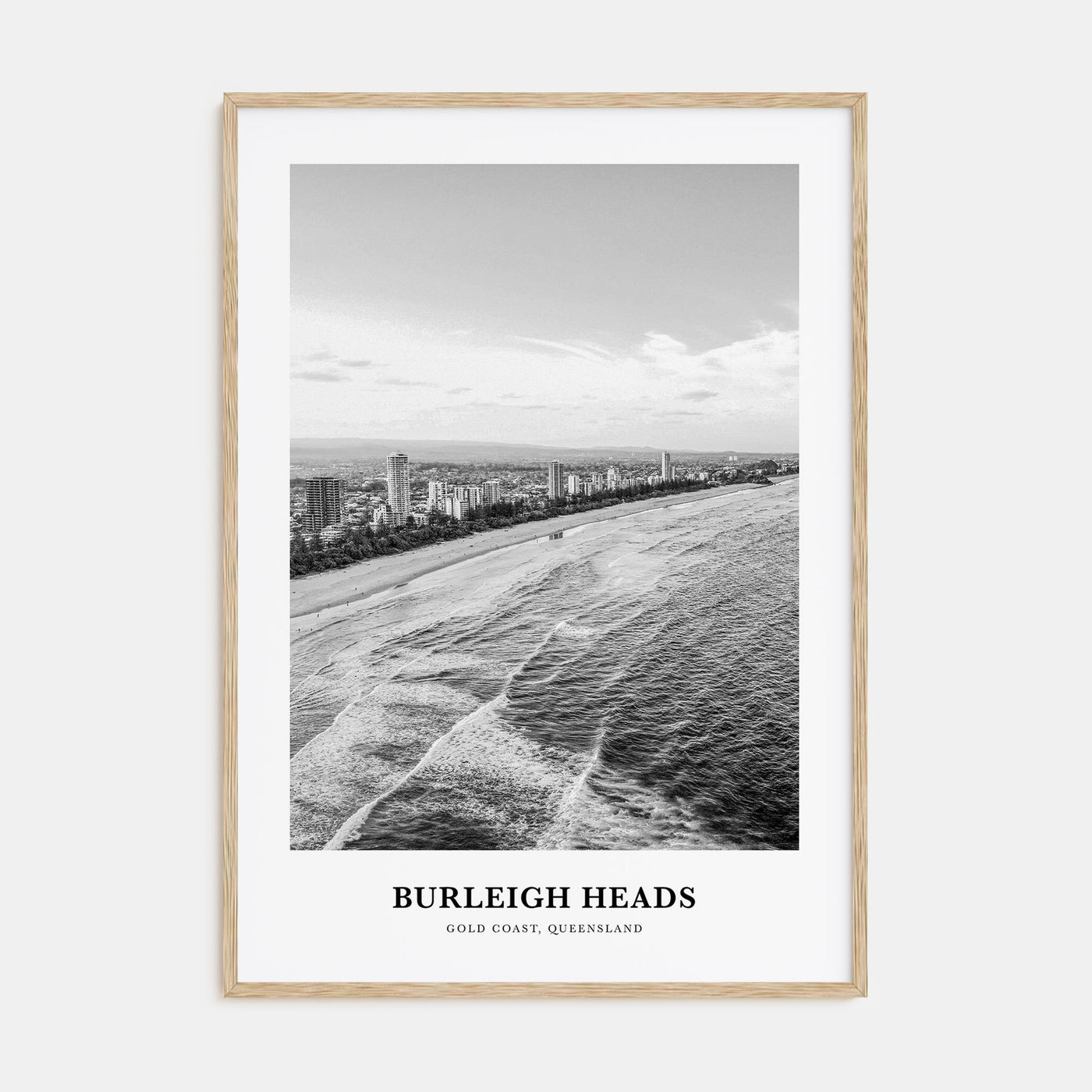 Burleigh Heads Portrait B&W Poster