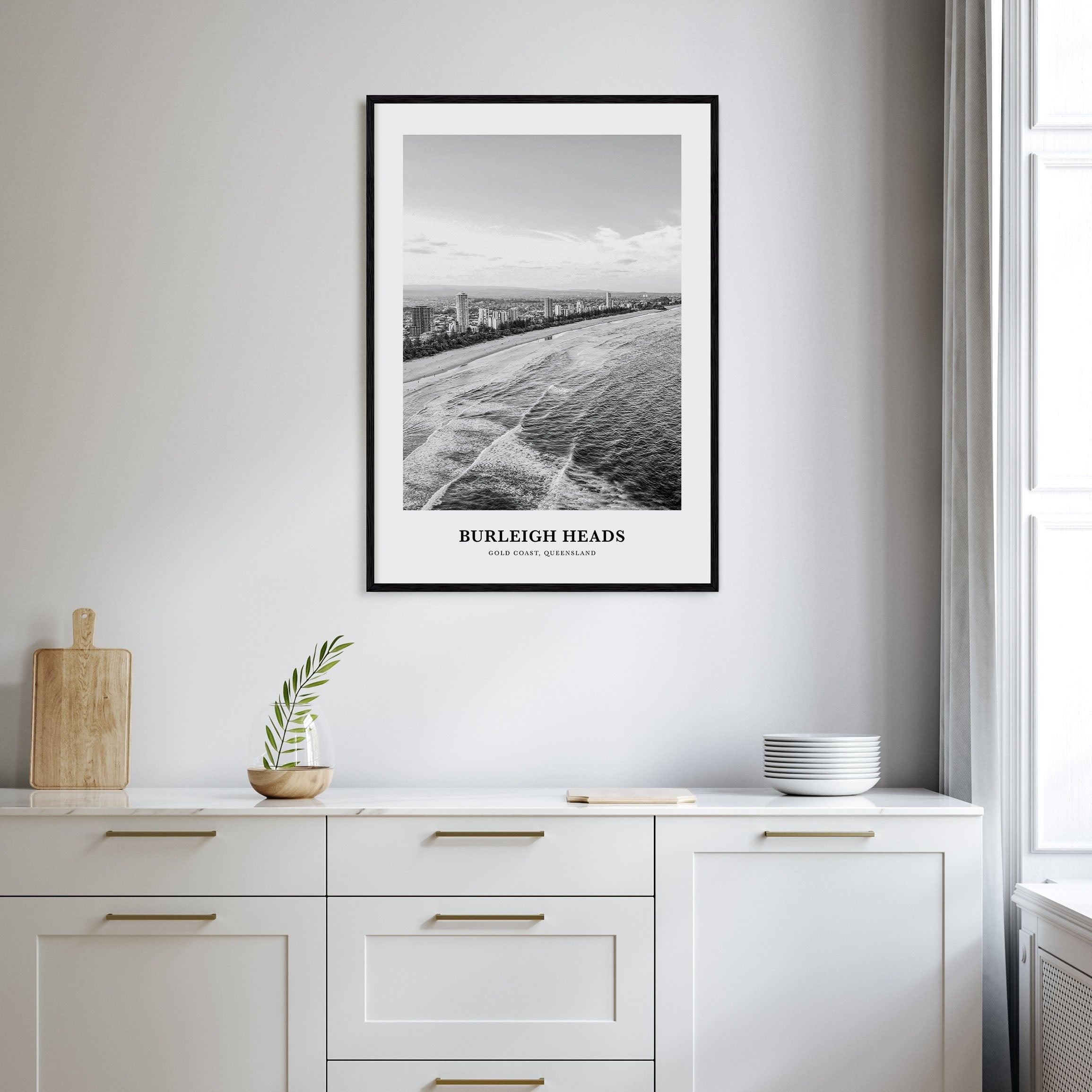 Burleigh Heads Portrait B&W Poster
