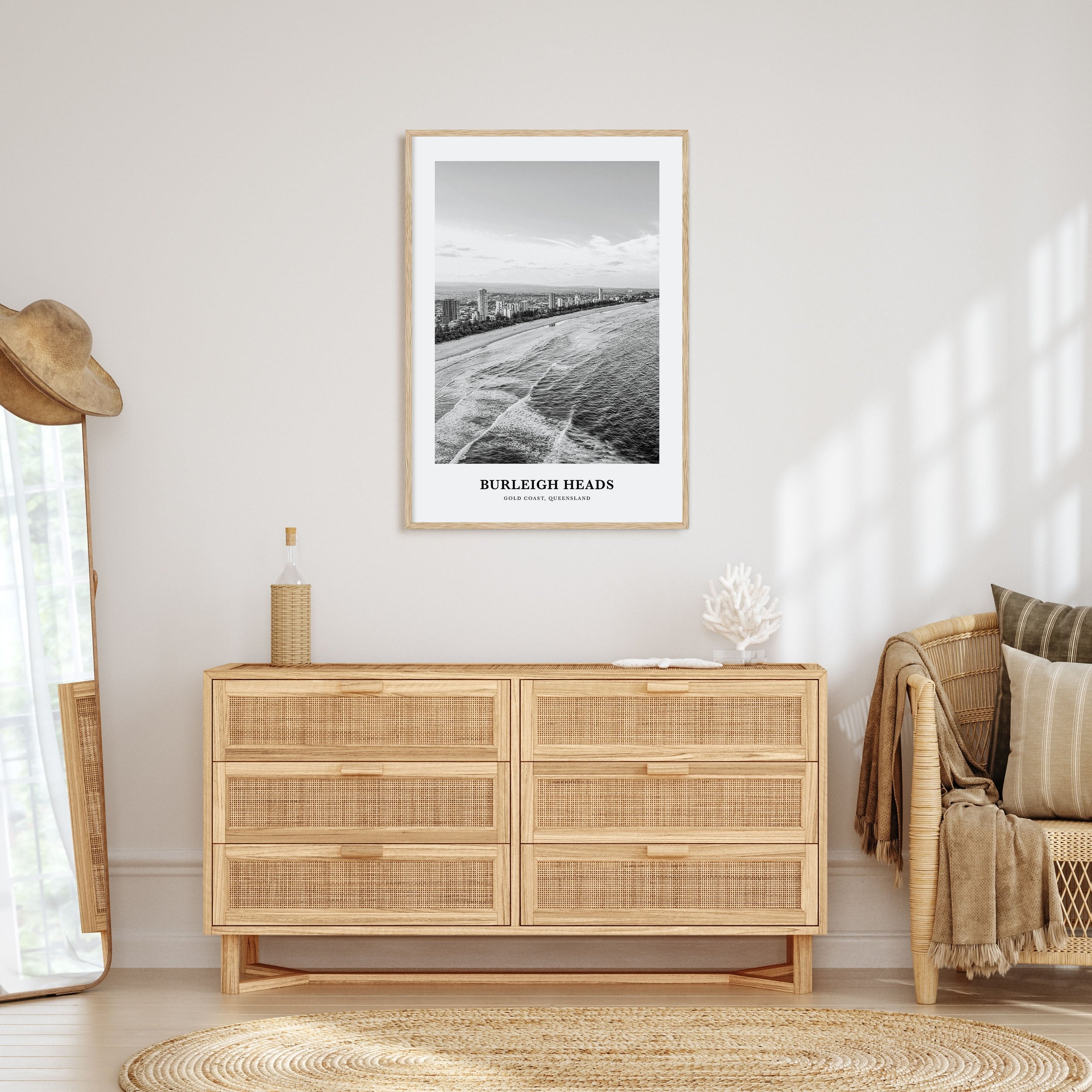 Burleigh Heads Portrait B&W Poster