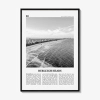 Burleigh Heads Print Black and White, Burleigh Heads Wall Art, Burleigh Heads Poster, Burleigh Heads Photo, Queensland, Australia