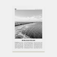 Burleigh Heads Travel B&W Poster