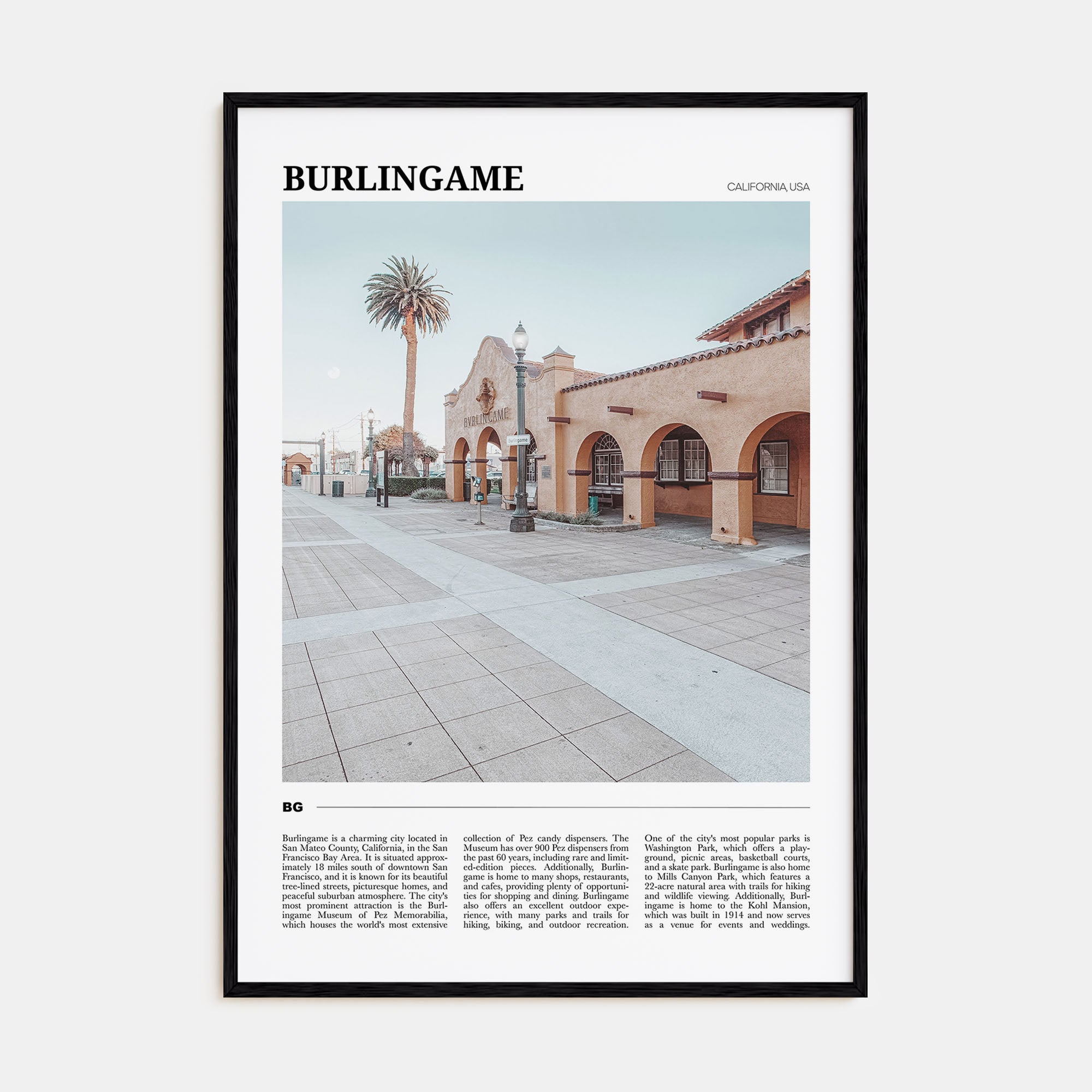 Burlingame Travel Color Poster