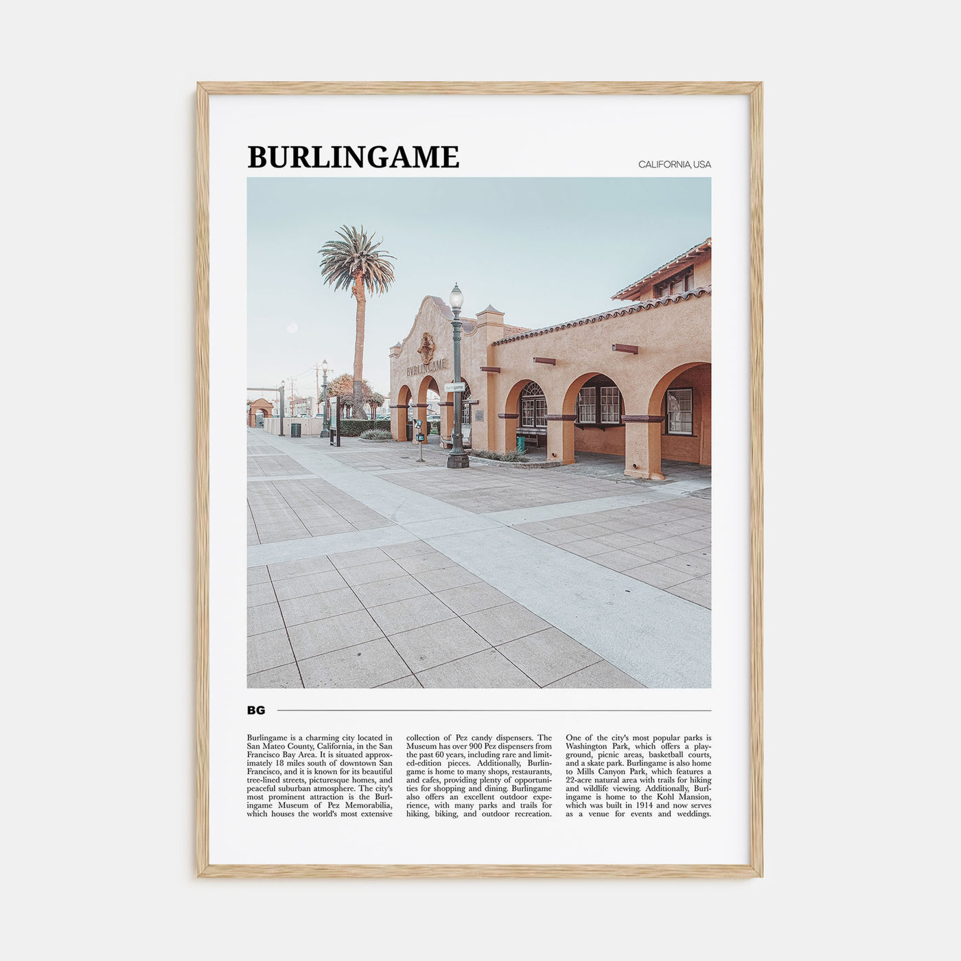 Burlingame Travel Color Poster
