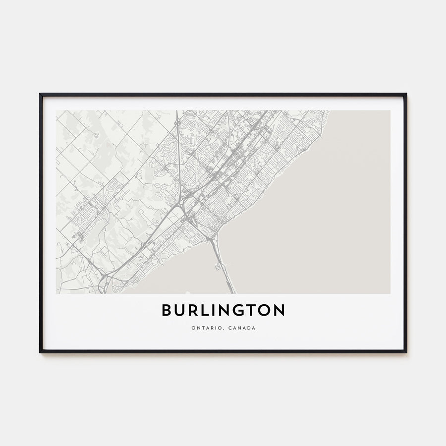 Burlington, Canada Map Landscape Poster