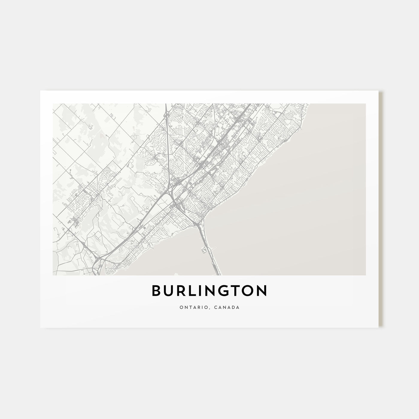 Burlington, Canada Map Landscape Poster