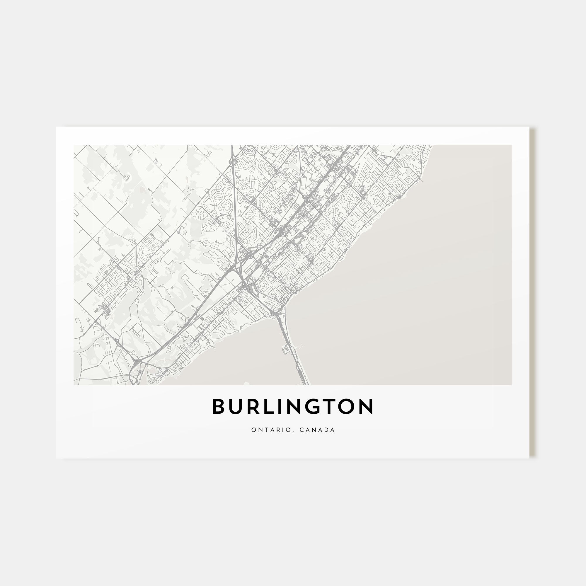 Burlington, Canada Map Landscape Poster