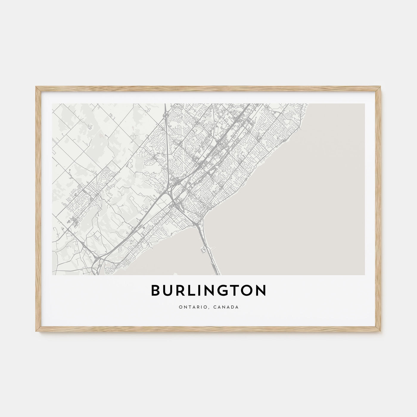 Burlington, Canada Map Landscape Poster