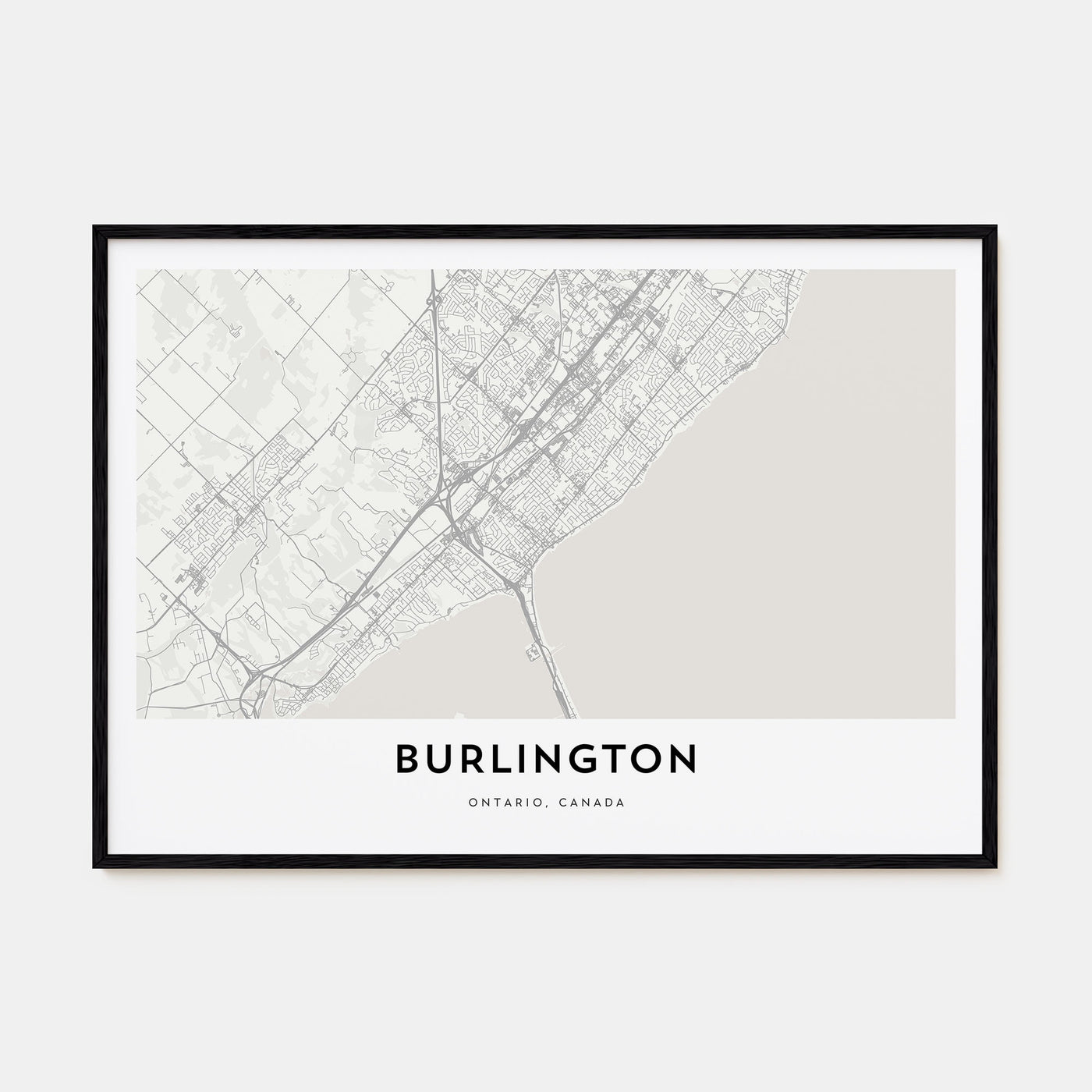 Burlington, Canada Map Landscape Poster
