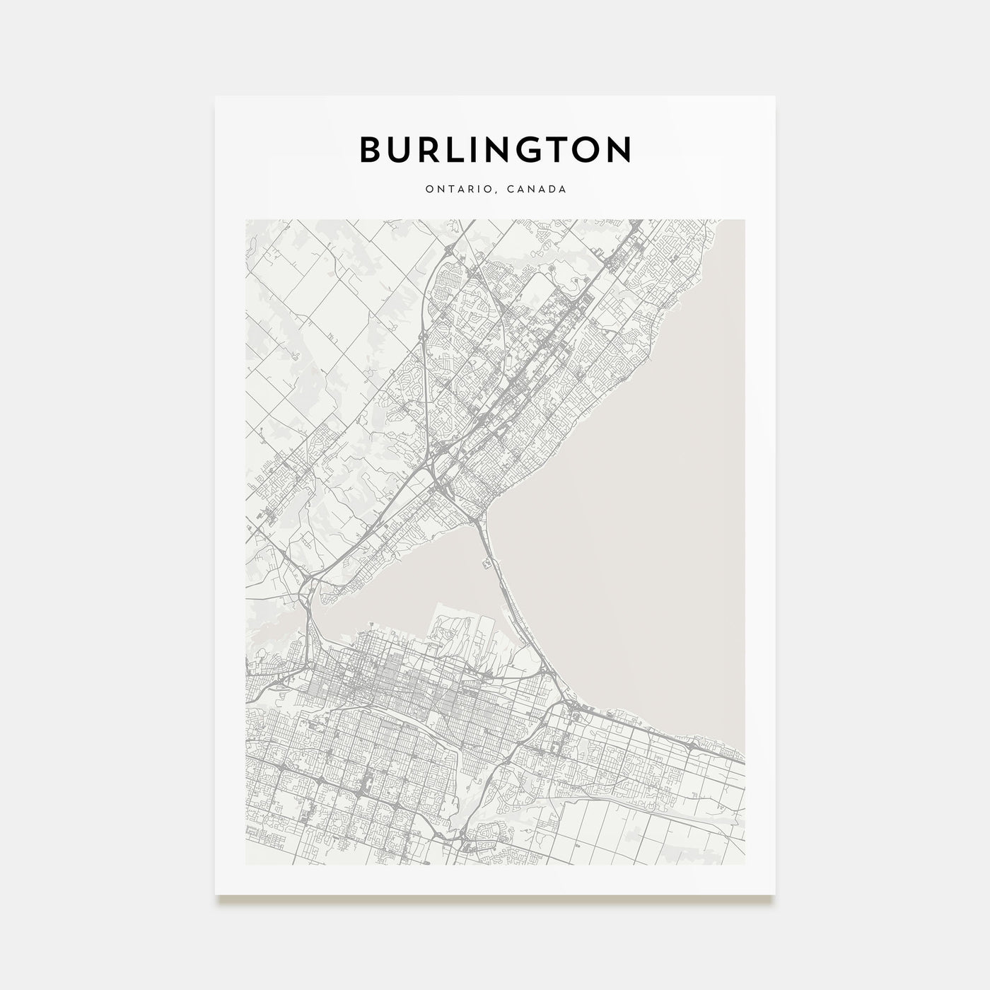 Burlington, Canada Map Portrait Poster