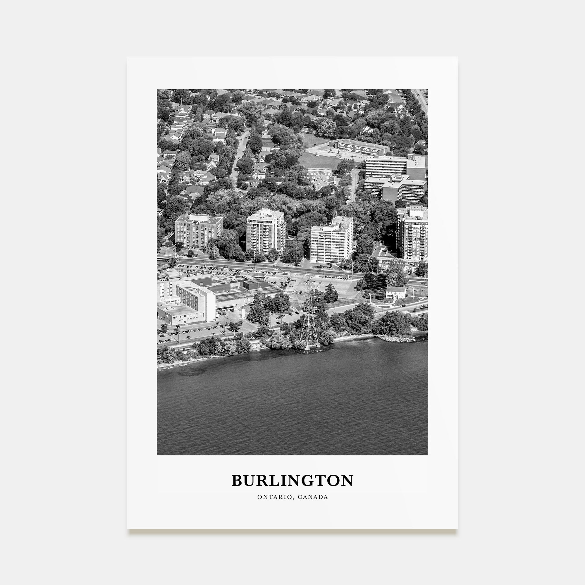 Burlington, Canada Portrait B&W Poster