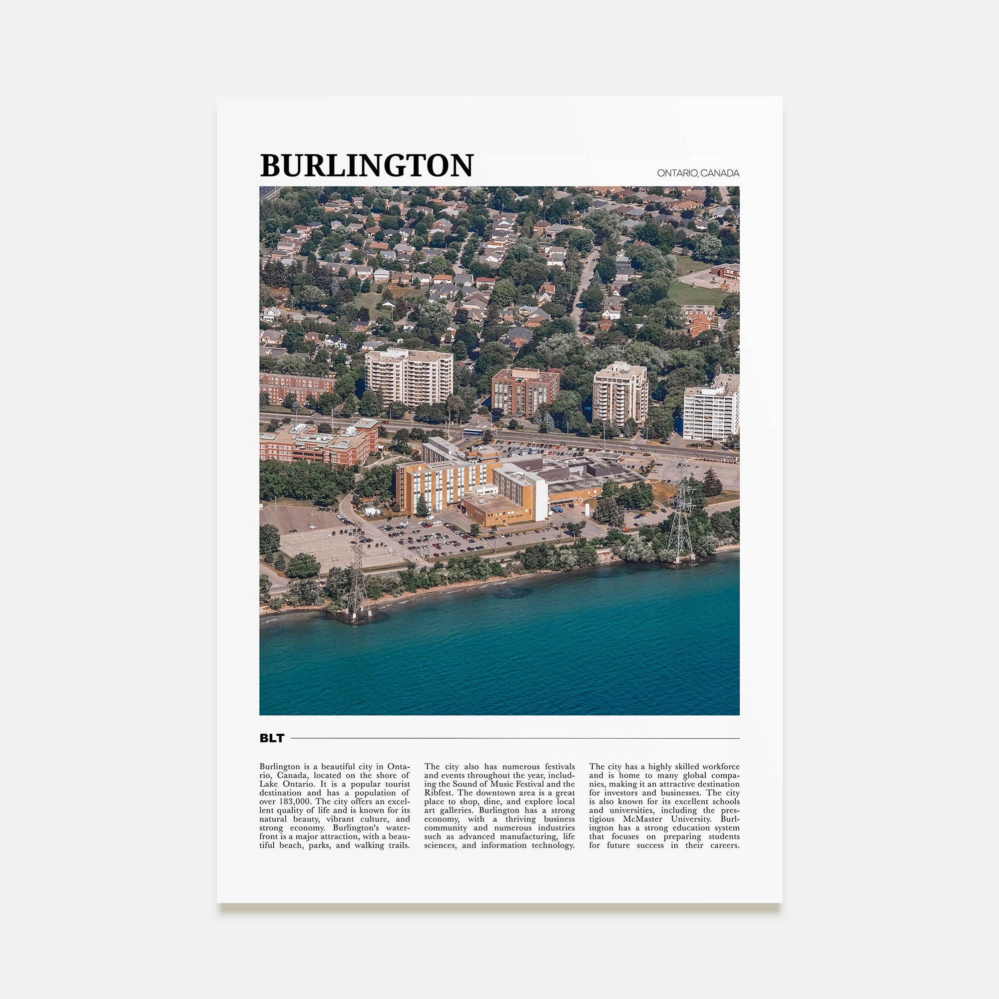 Burlington, Canada Travel Color Poster