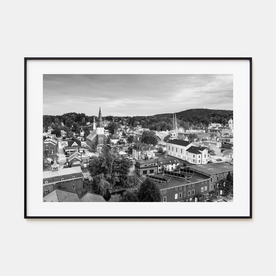 Burlington, Vermont Landscape B&W Poster