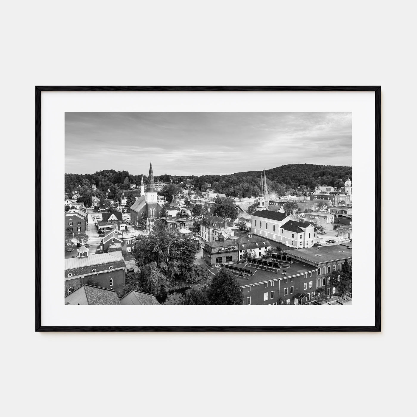Burlington, Vermont Landscape B&W Poster