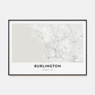 Burlington, Vermont Map Landscape Poster