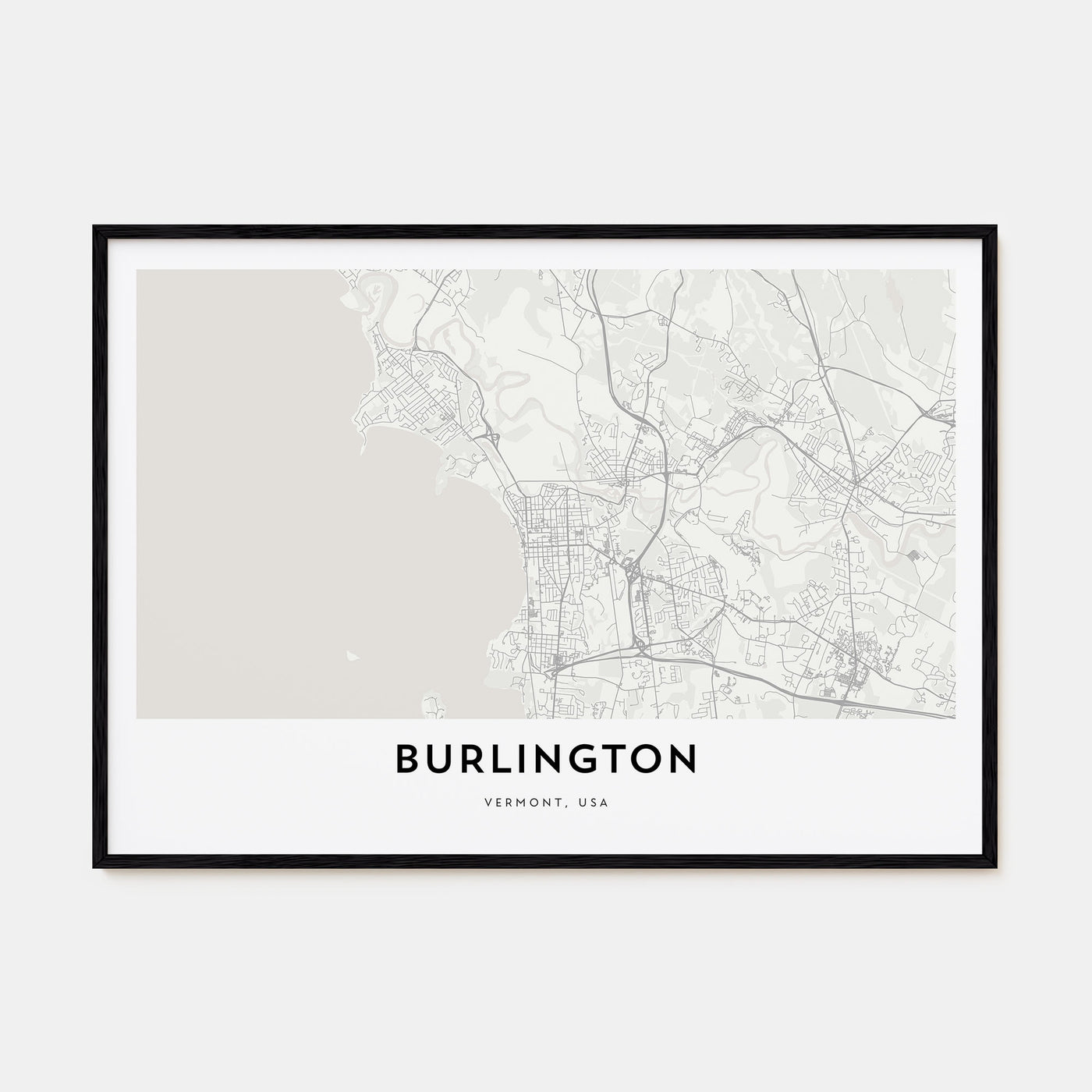 Burlington, Vermont Map Landscape Poster