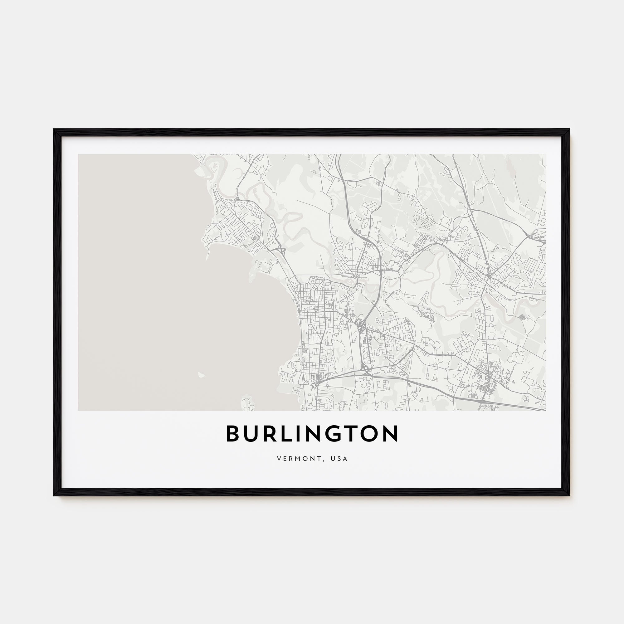 Burlington, Vermont Map Landscape Poster
