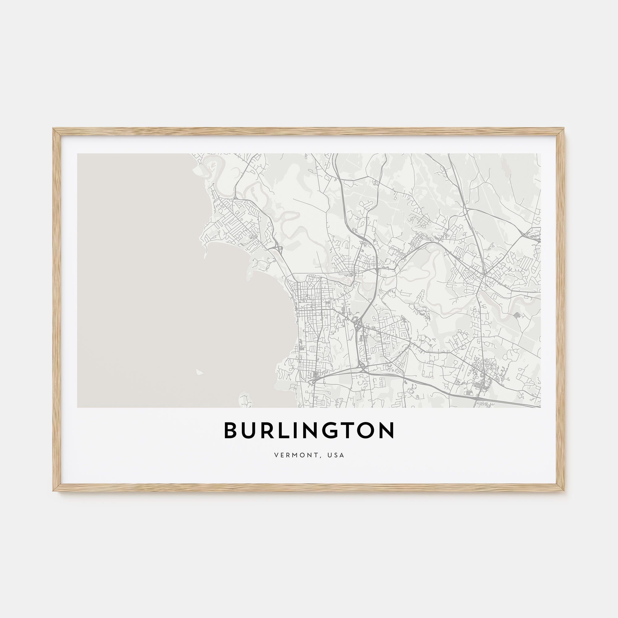 Burlington, Vermont Map Landscape Poster