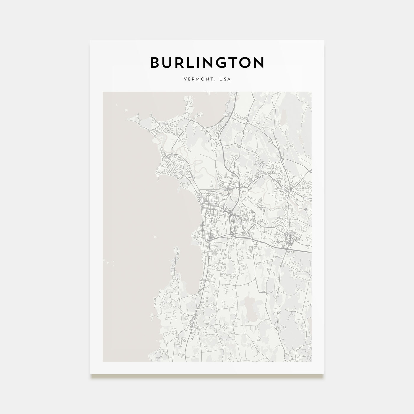 Burlington, Vermont Map Portrait Poster