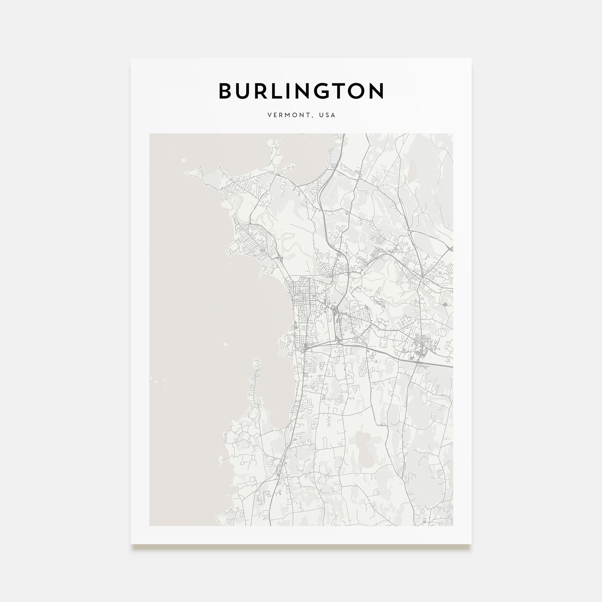 Burlington, Vermont Map Portrait Poster