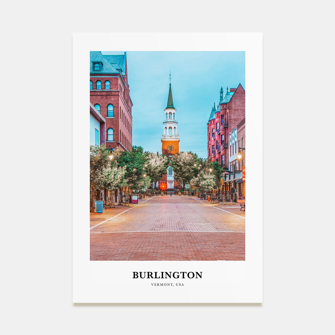Burlington, Vermont Portrait Color Poster
