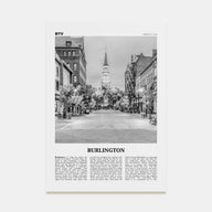 Burlington, Vermont Travel B&W Poster