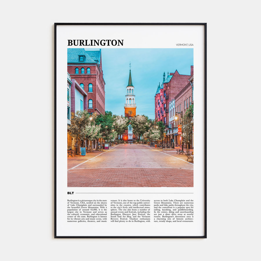 Burlington, Vermont Travel Color Poster