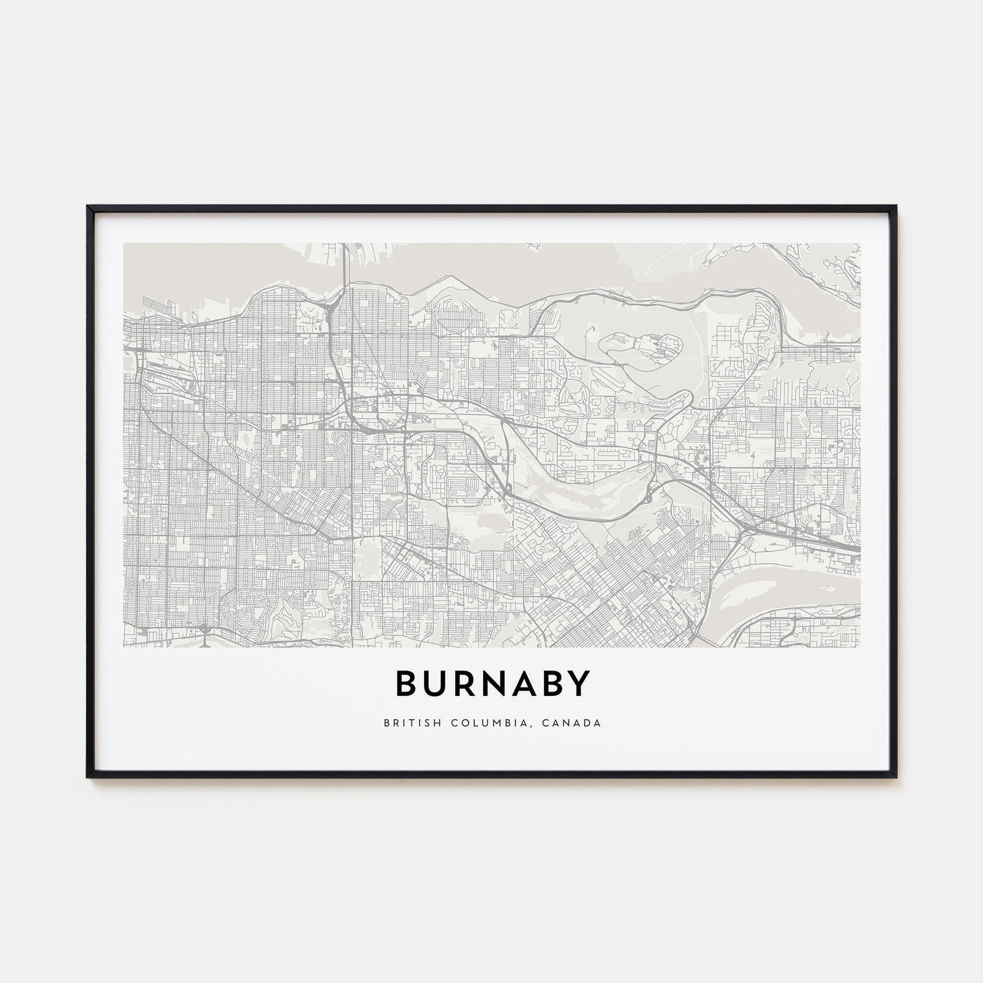 Burnaby Map Landscape Poster