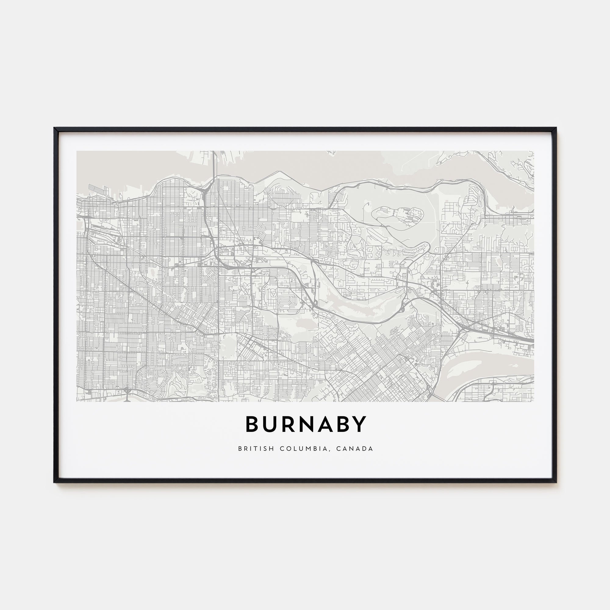 Burnaby Map Landscape Poster